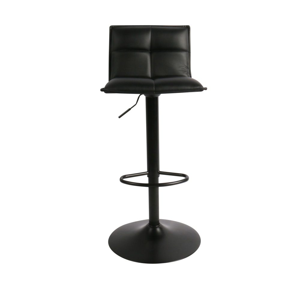 Chaise snack pu noir et pied piston noir Chaise snack pu noir et pied piston noir