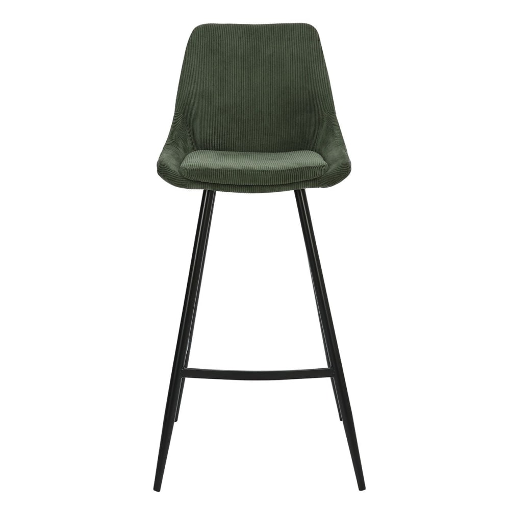 Chaise de bar velours côtelé vert sapin
