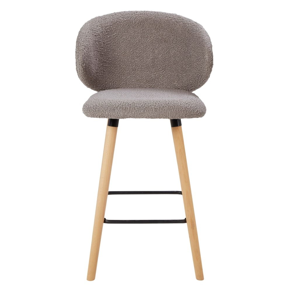Chaise snack tissu effet laine bouclette taupe Chaise snack tissu effet laine bouclette taupe
