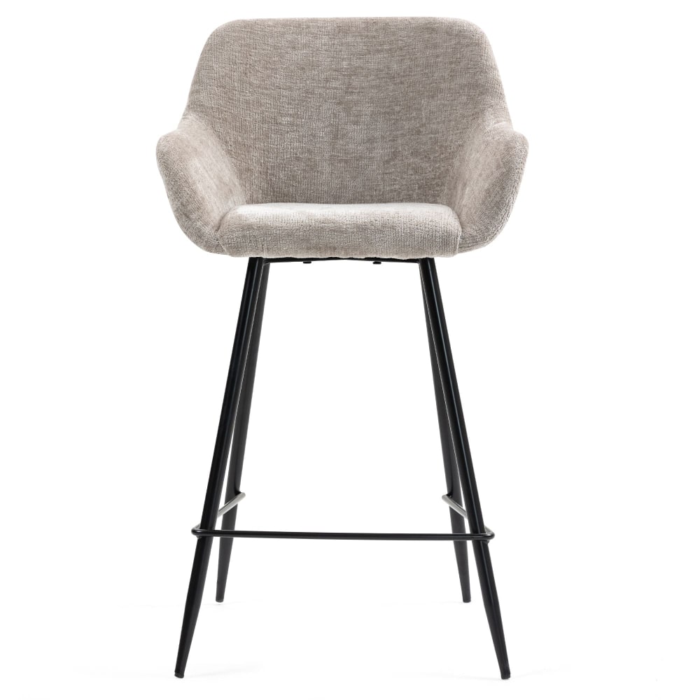 Chaise snack tissu chenille taupe Chaise snack tissu chenille taupe
