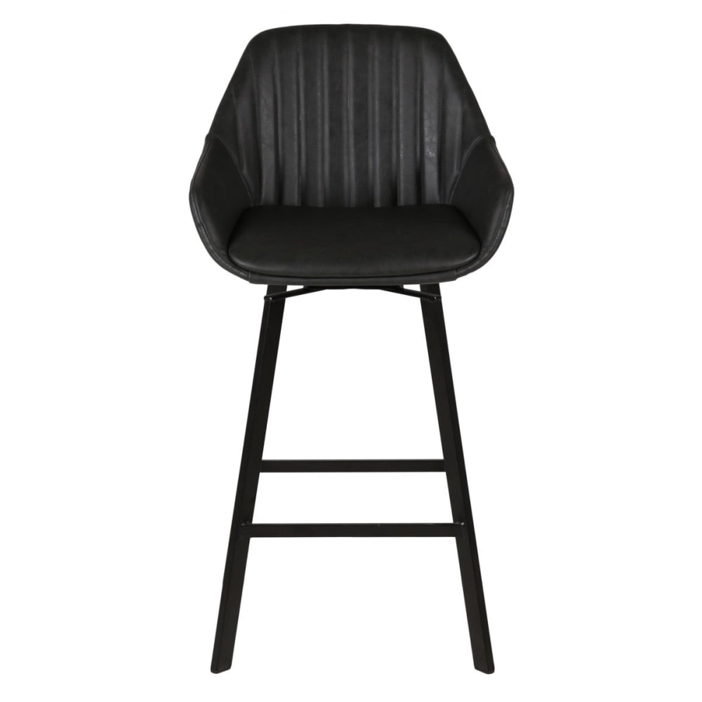 Chaise de bar pivotante noir mat