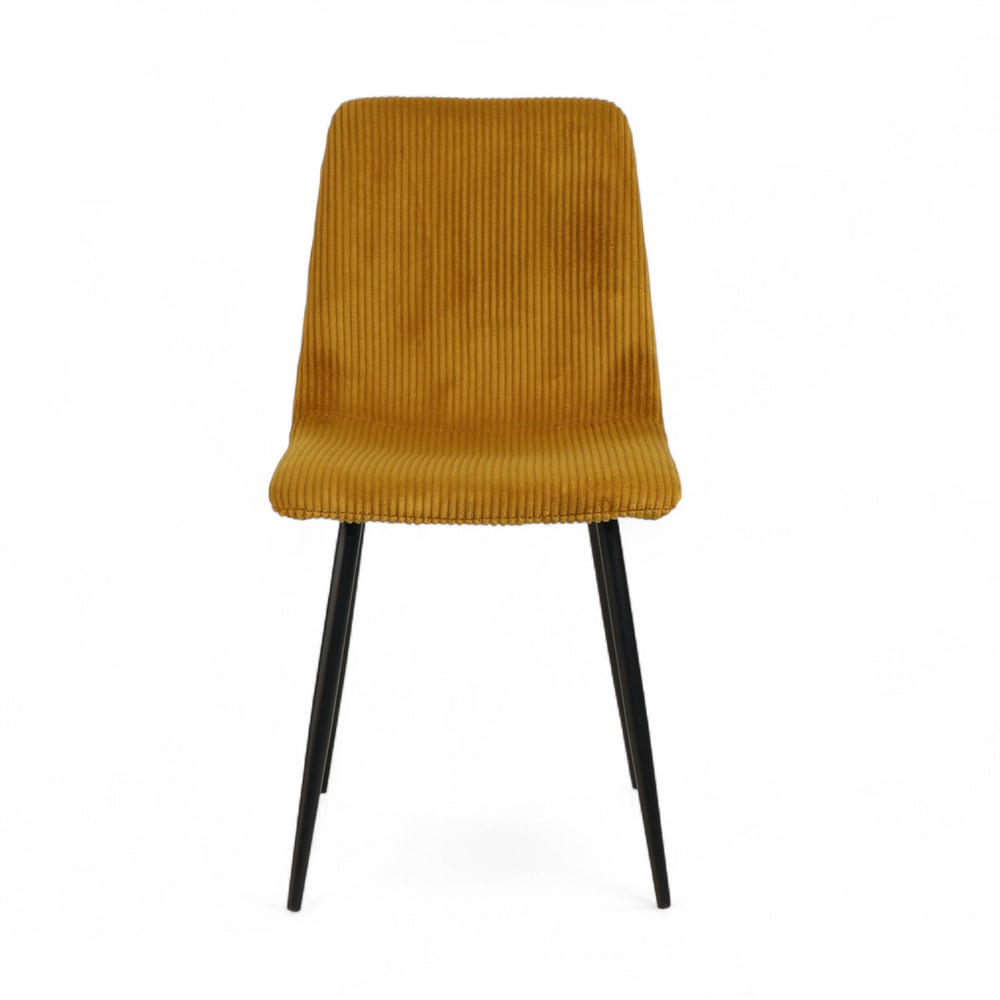 Chaise de table velours côtelé miel - lot de 4