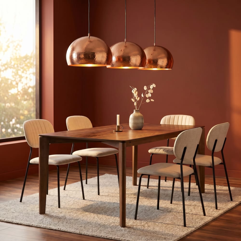 Chaise de table tissu beige - lot de 4