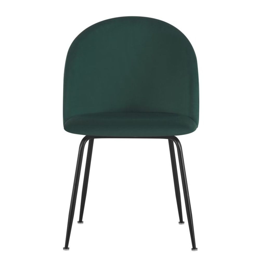Chaise de table velours vert bouteille - lot de 2