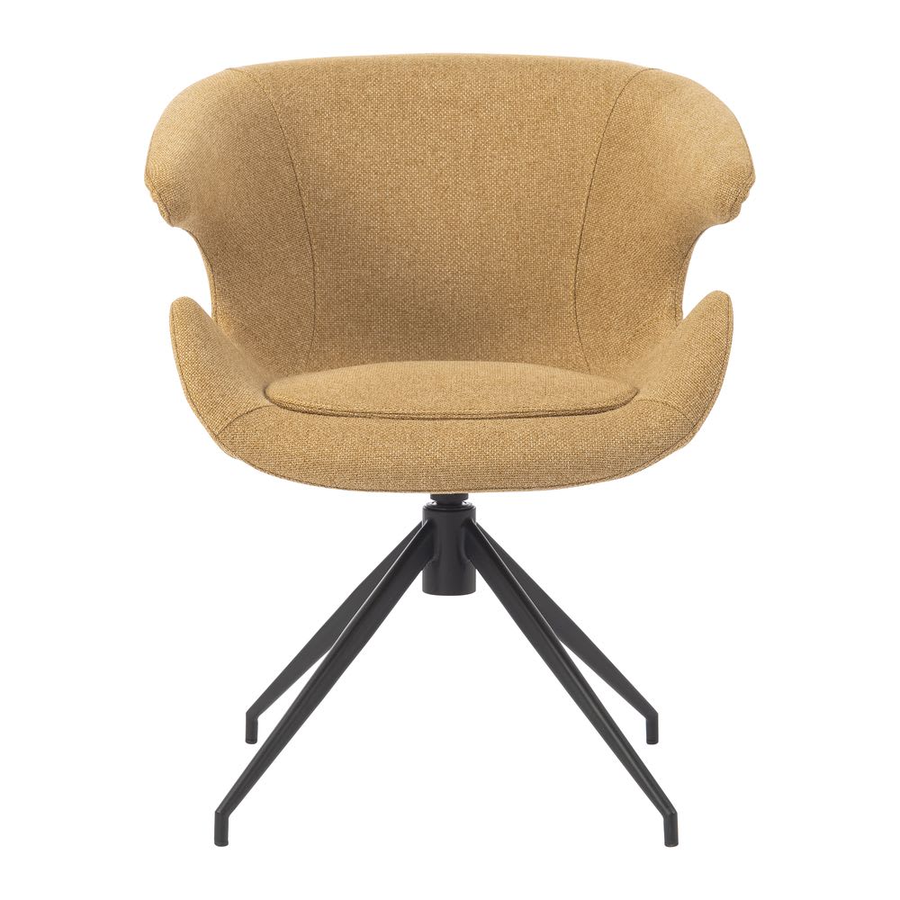 Chaise de table accoudoir tissu miel Chaise de table accoudoir tissu miel
