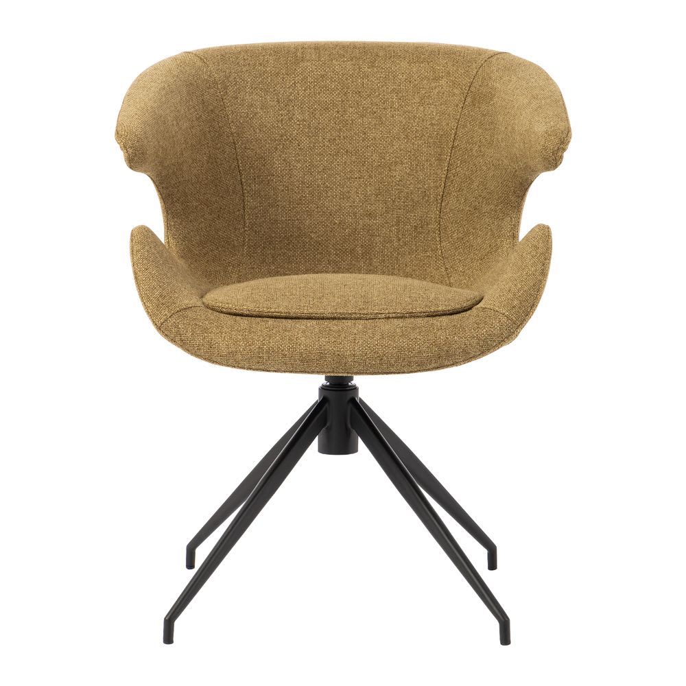 Chaise de table accoudoir tissu kaki