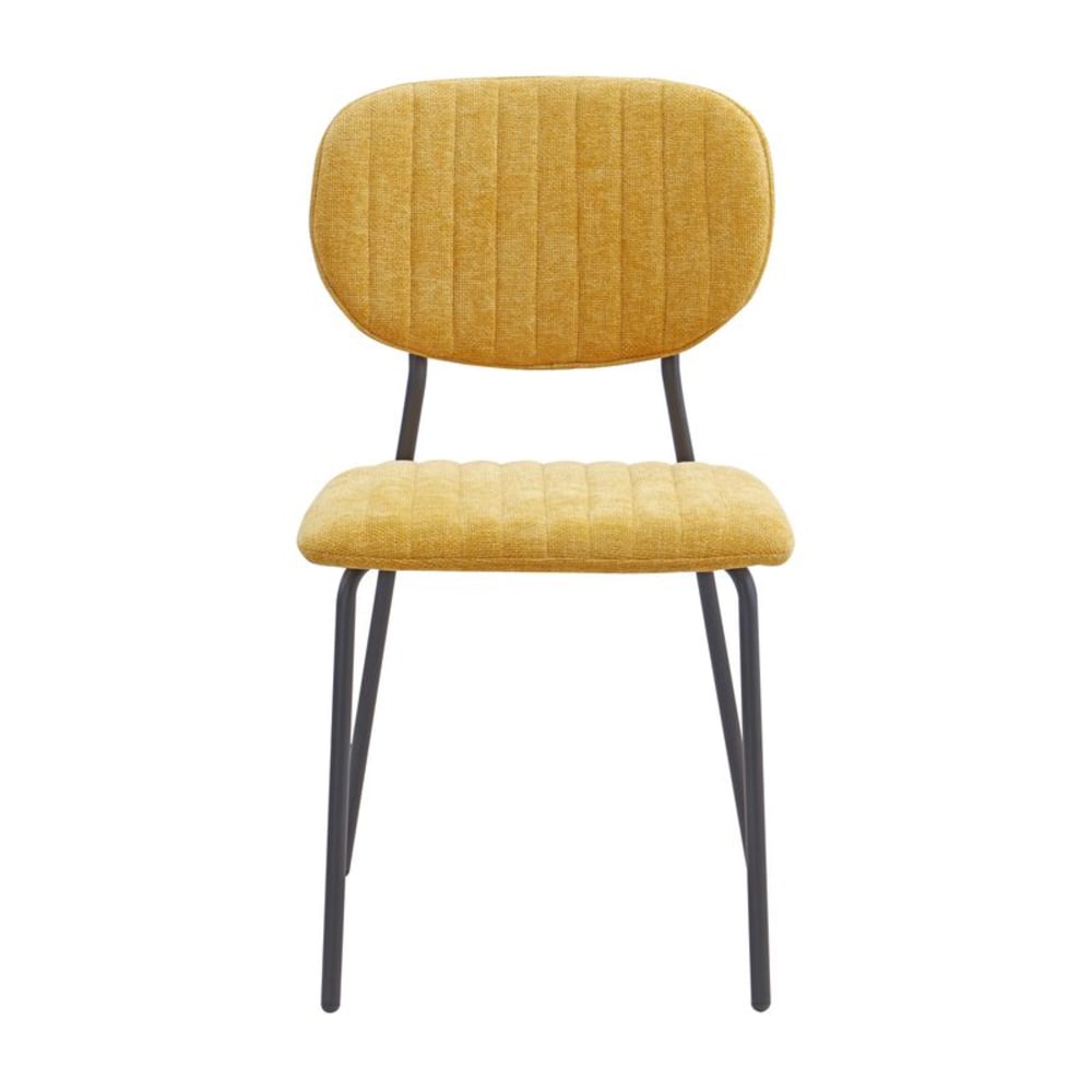Chaise de table tissu jaune curry - lot de 4