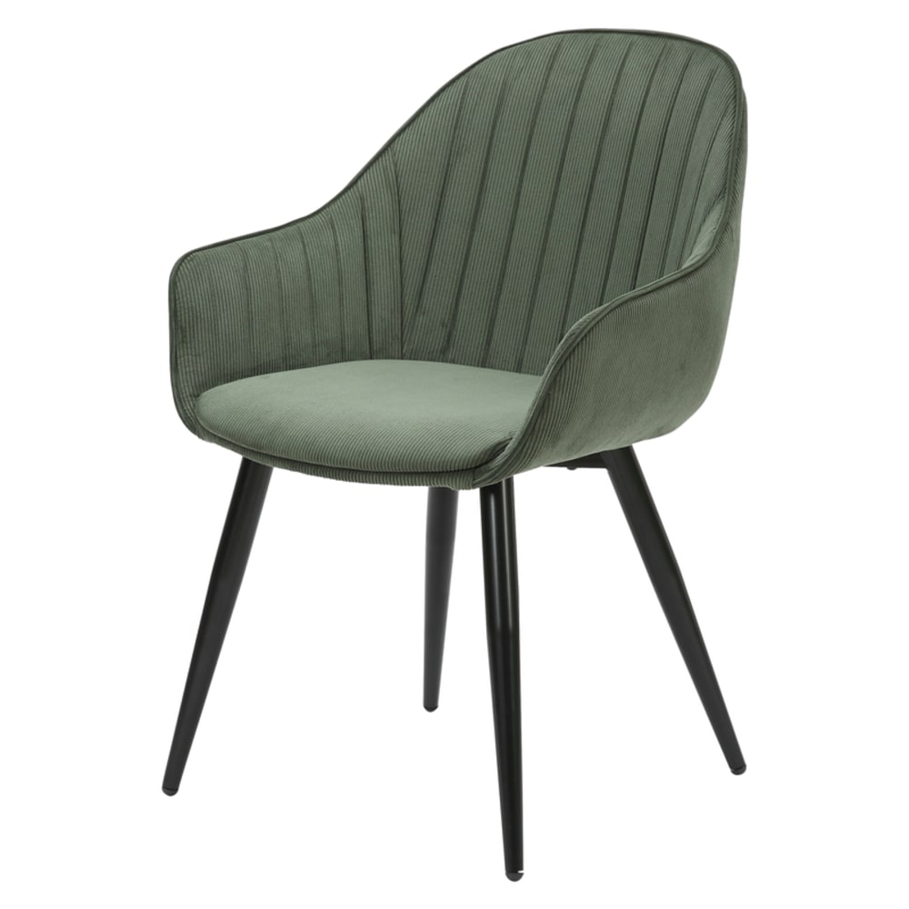 Fauteuil en velours côtelé vert kaki Fauteuil en velours côtelé vert kaki