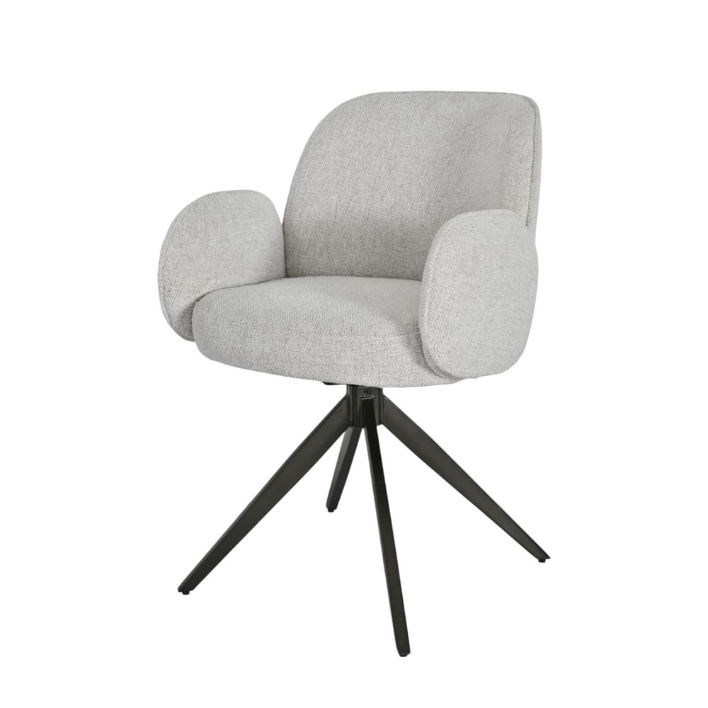Chaise de table accoudoir tissu beige