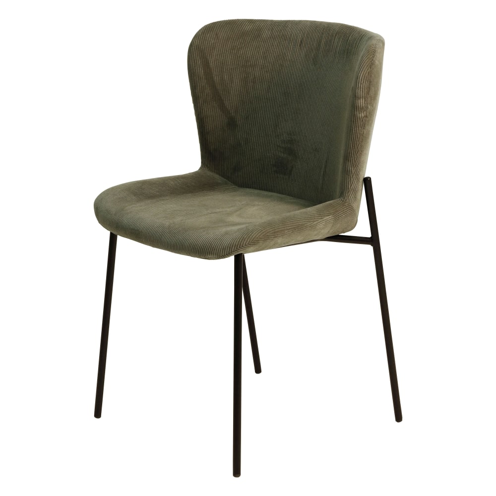 Chaise de table velours côtelé vert amande
