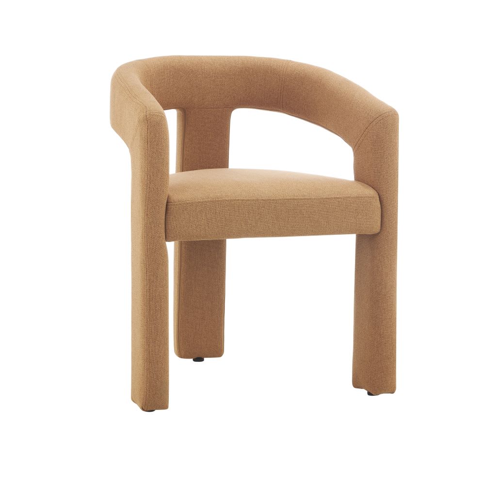 Chaise de table 3 pieds full tissu marron clair