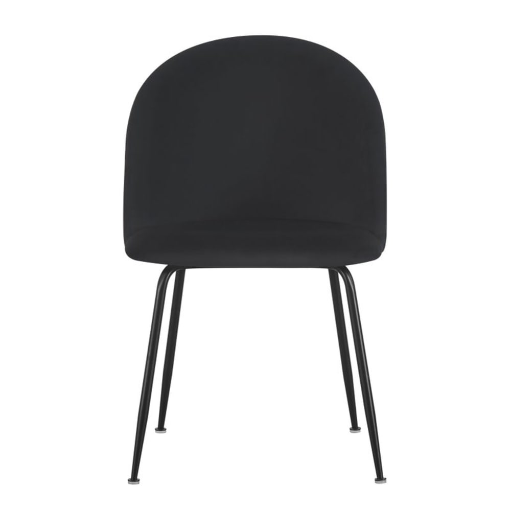 Chaise de table velours noir - lot de 2