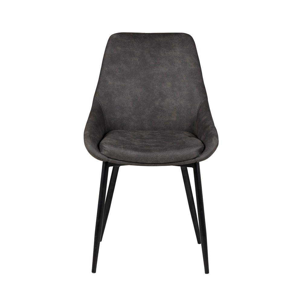 Chaise tissu effet daim gris foncé Chaise tissu effet daim gris foncé