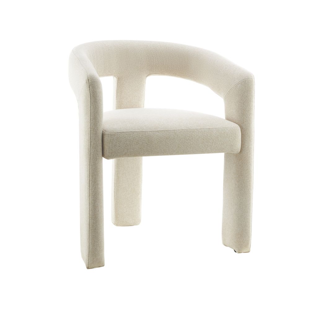 Chaise de table 3 pieds full tissu sable