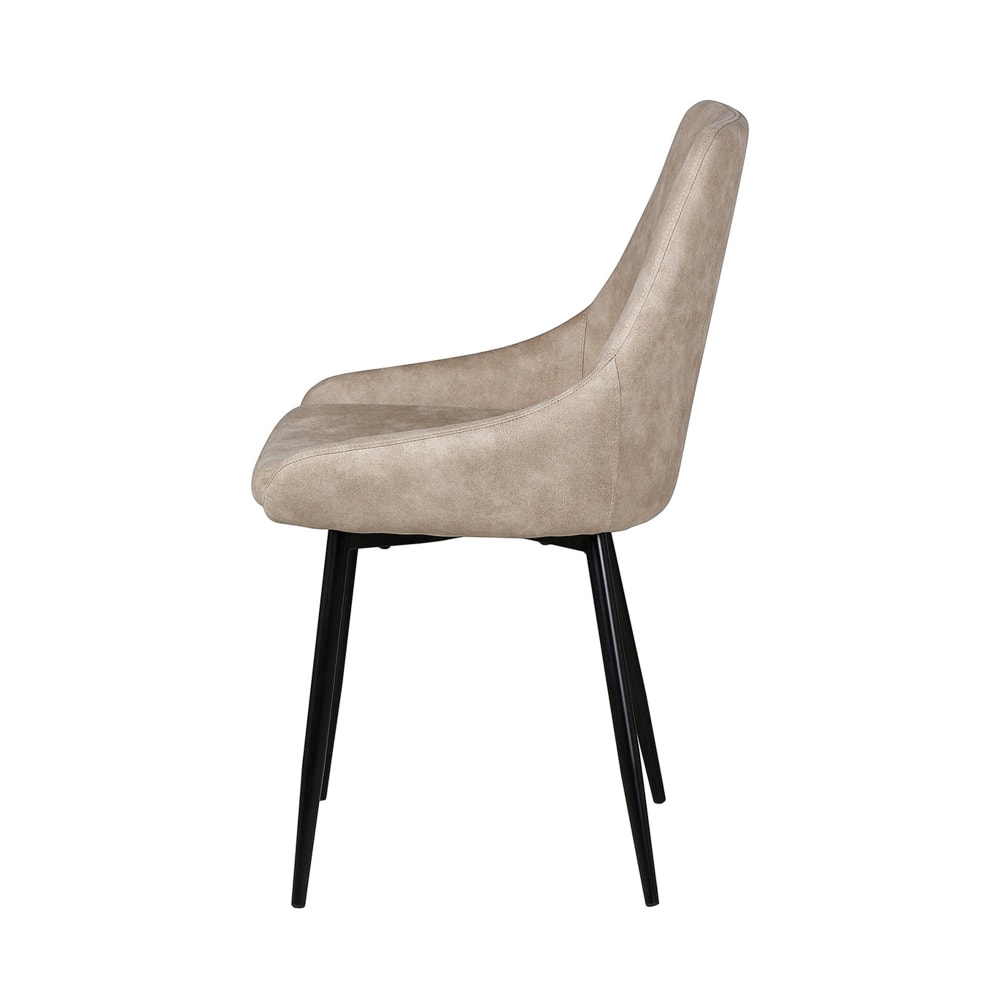 Chaise tissu effet daim beige Chaise tissu effet daim beige