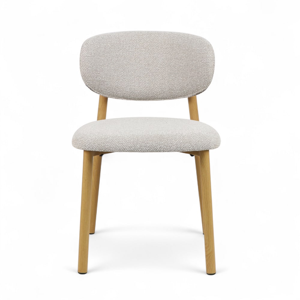 Chaise de table tissu gris clair - lot de 2