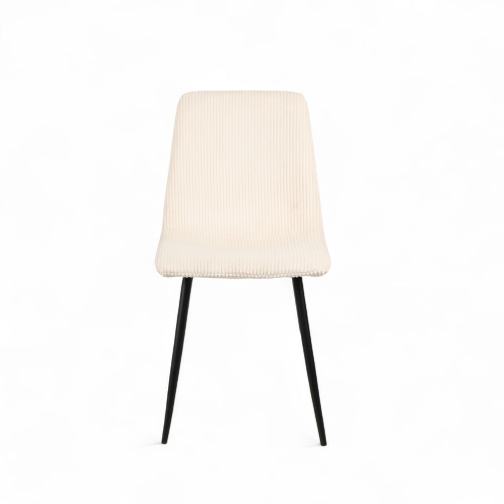 Chaise de table velours côtelé écru - lot de 4