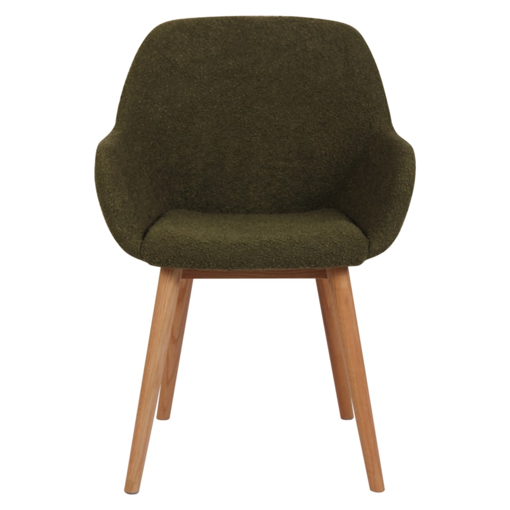 Chaise de table effet laine bouclette kaki Chaise de table effet laine bouclette kaki