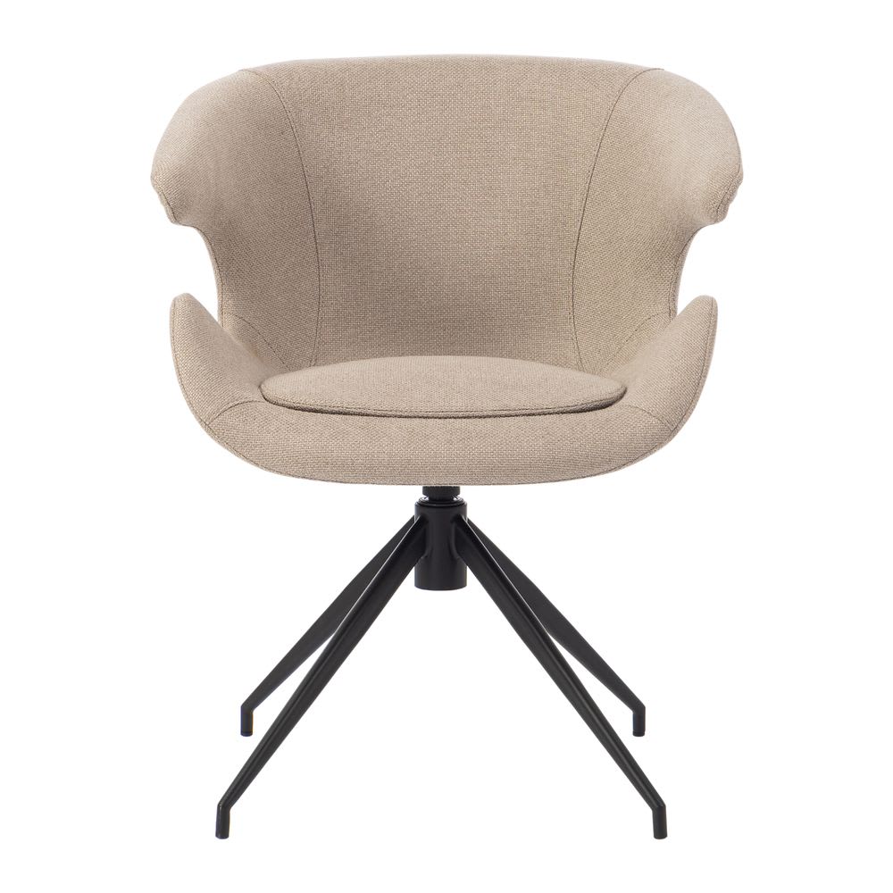 Chaise de table accoudoir tissu gris clair