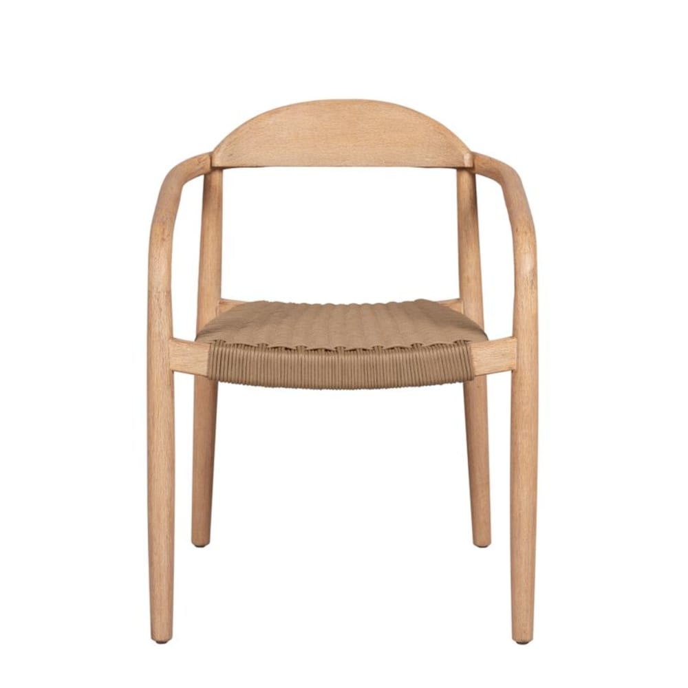 Chaise de table eucalyptus et corde sable Chaise de table eucalyptus et corde sable