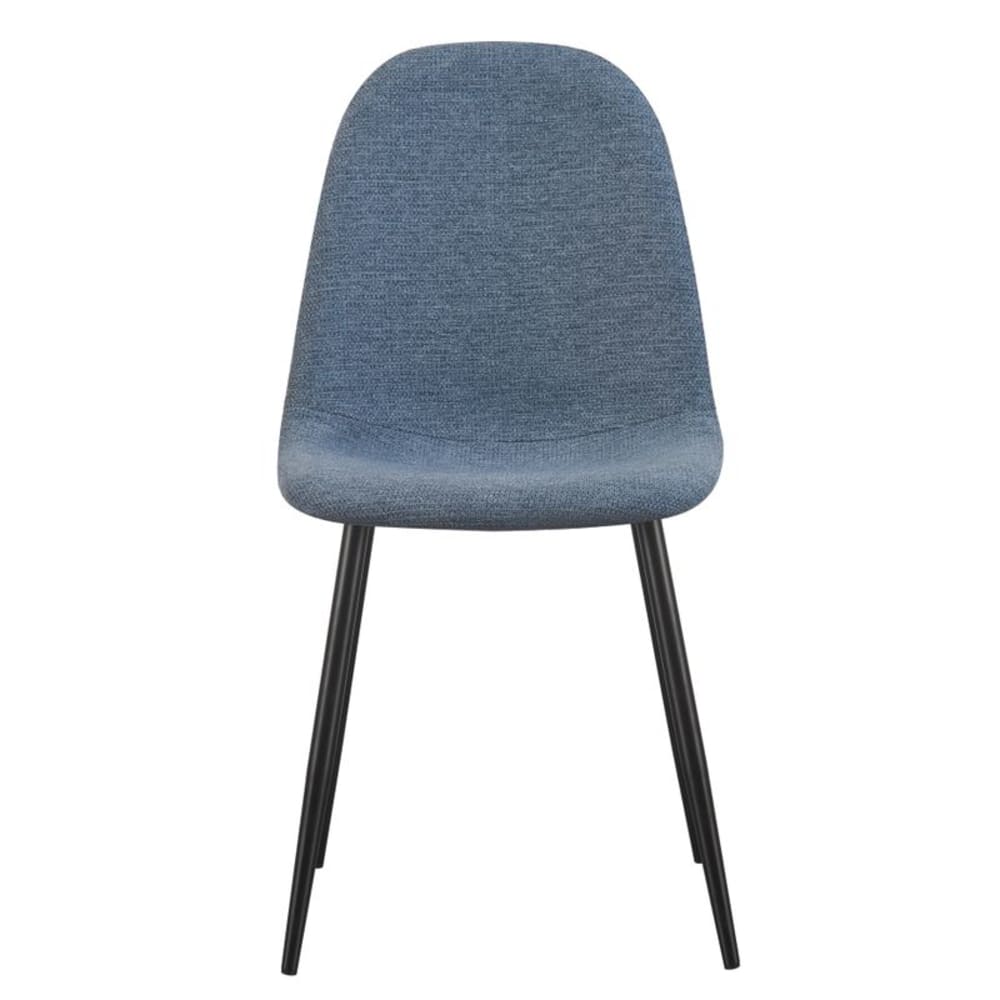 Chaise de table tissu bleu clair - lot de 4
