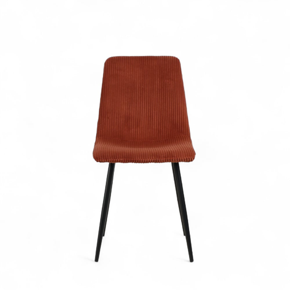Chaise de table velours côtelé terracotta - lot de 4