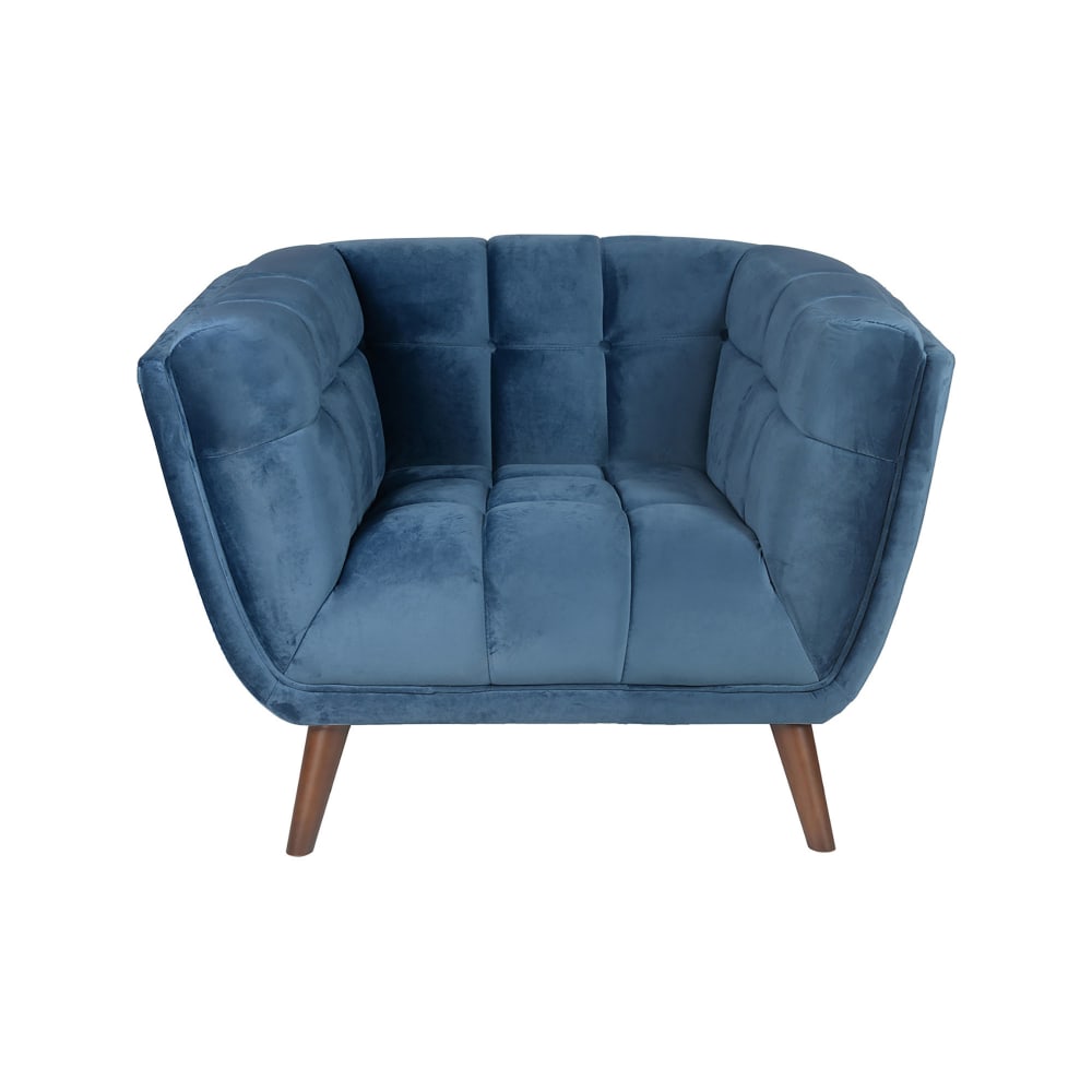 Fauteuil en velours bleu foncé Fauteuil en velours bleu foncé
