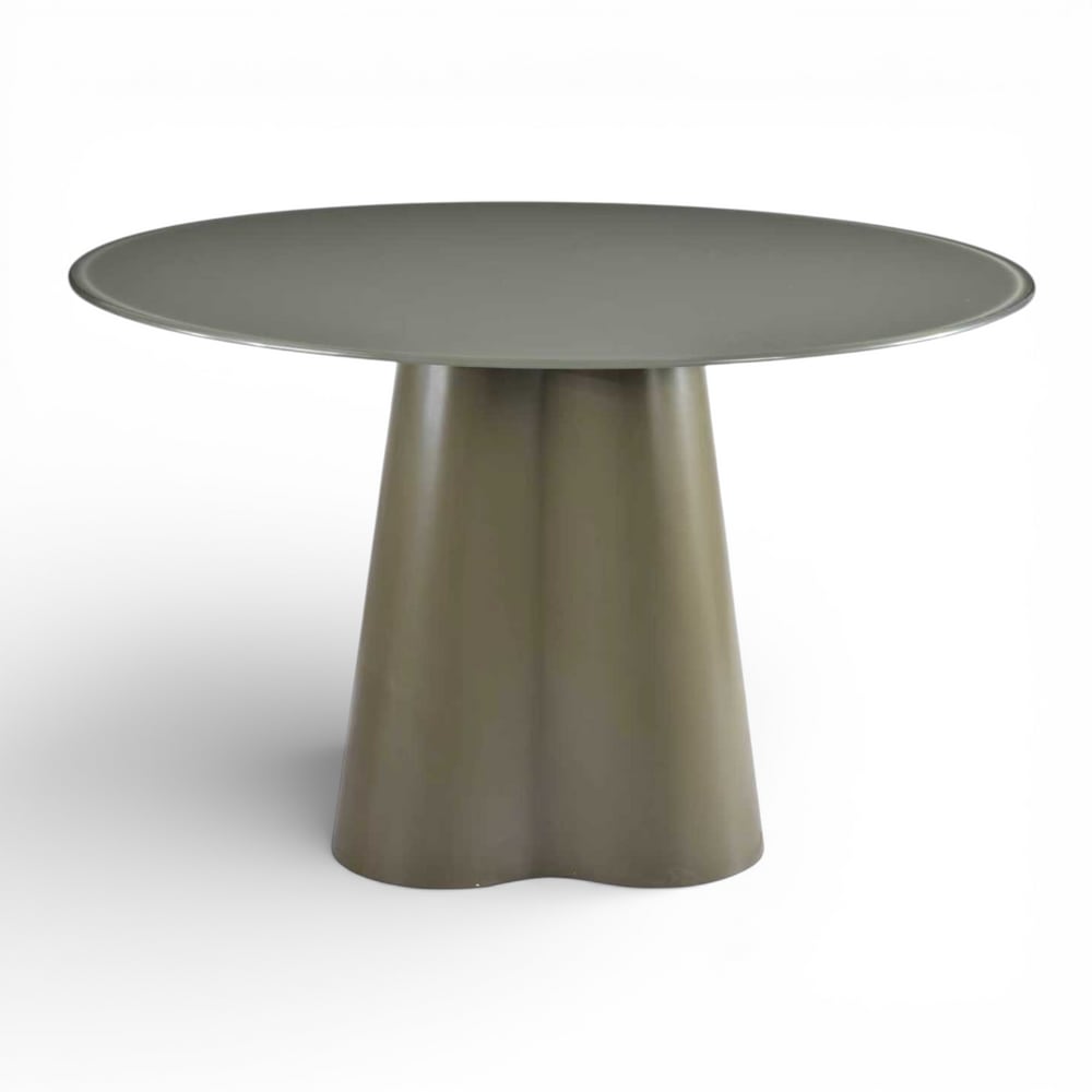 Table repas d120 en verre vert mat Table repas d120 en verre vert mat