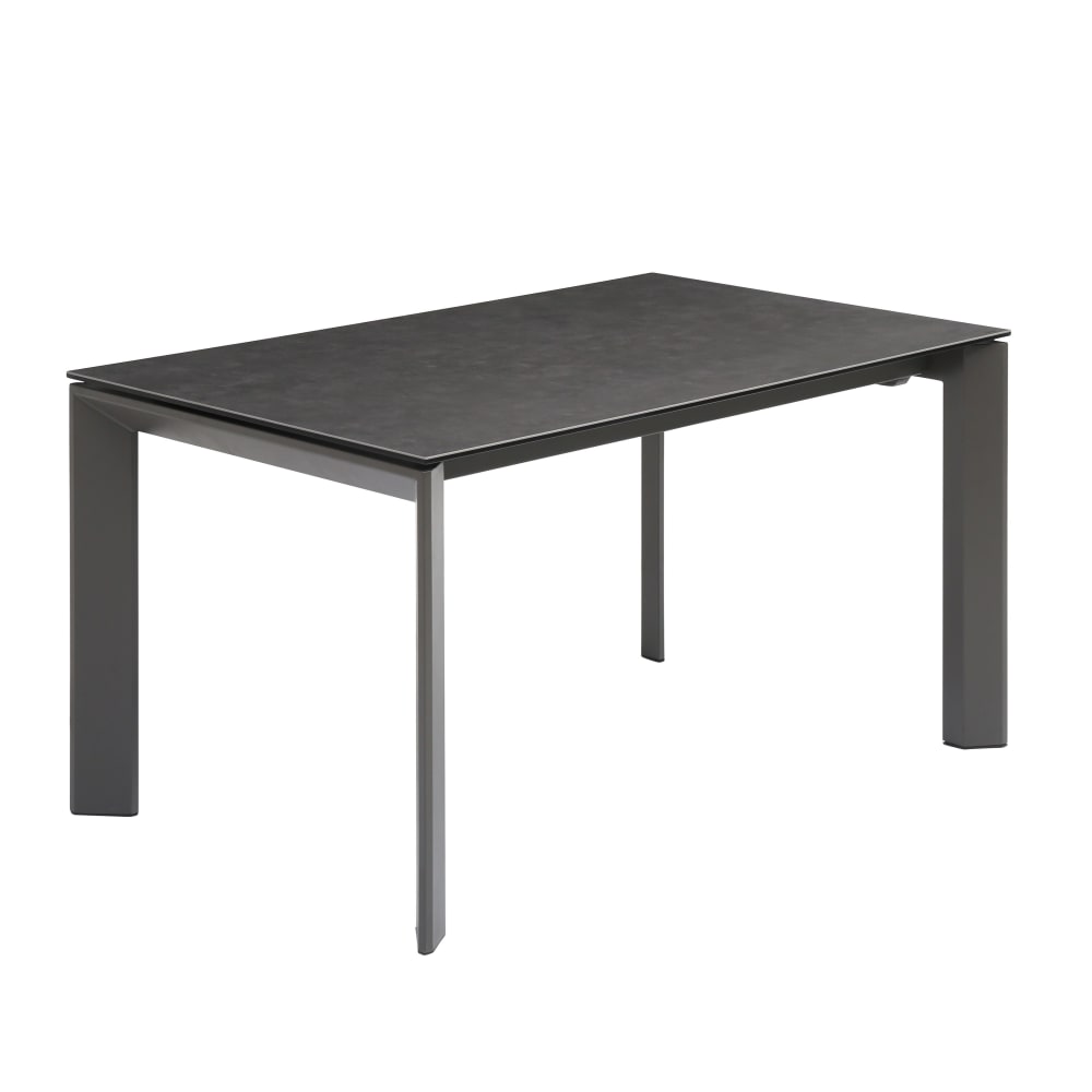 Table repas en céramique noir 140 cm avec allonge Table repas en céramique noir 140 cm avec allonge