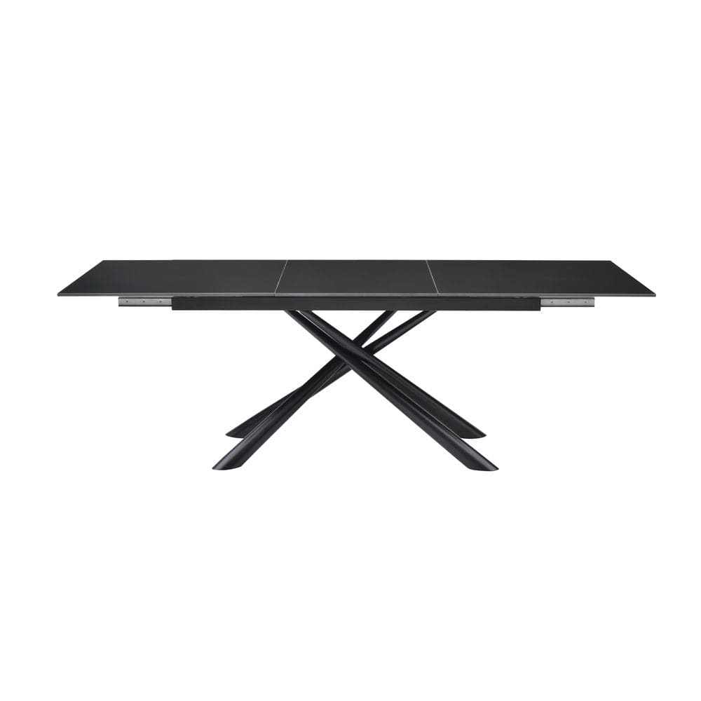 Table repas en céramique noir 160 cm avec allonge Table repas en céramique noir 160 cm avec allonge