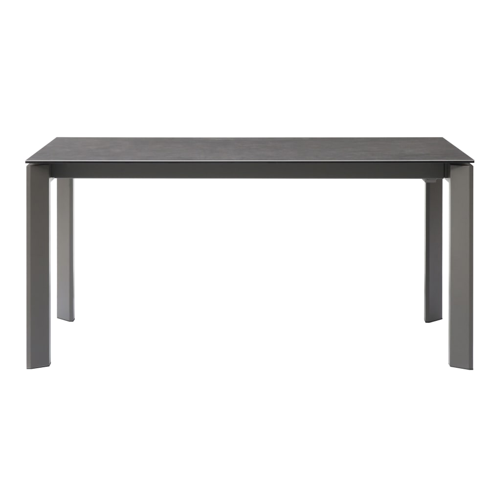 Table repas en céramique noir 160 cm avec allonge Table repas en céramique noir 160 cm avec allonge