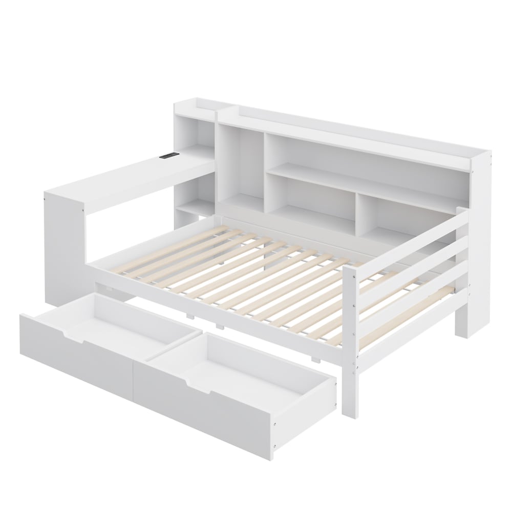 Canapé-lit extensible blanc 90 x 200 cm