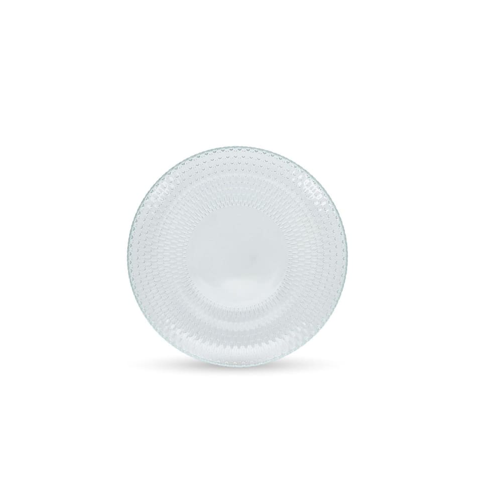 Lot de 4 assiettes transparent en verres 21cm Lot de 4 assiettes transparent en verres 21cm