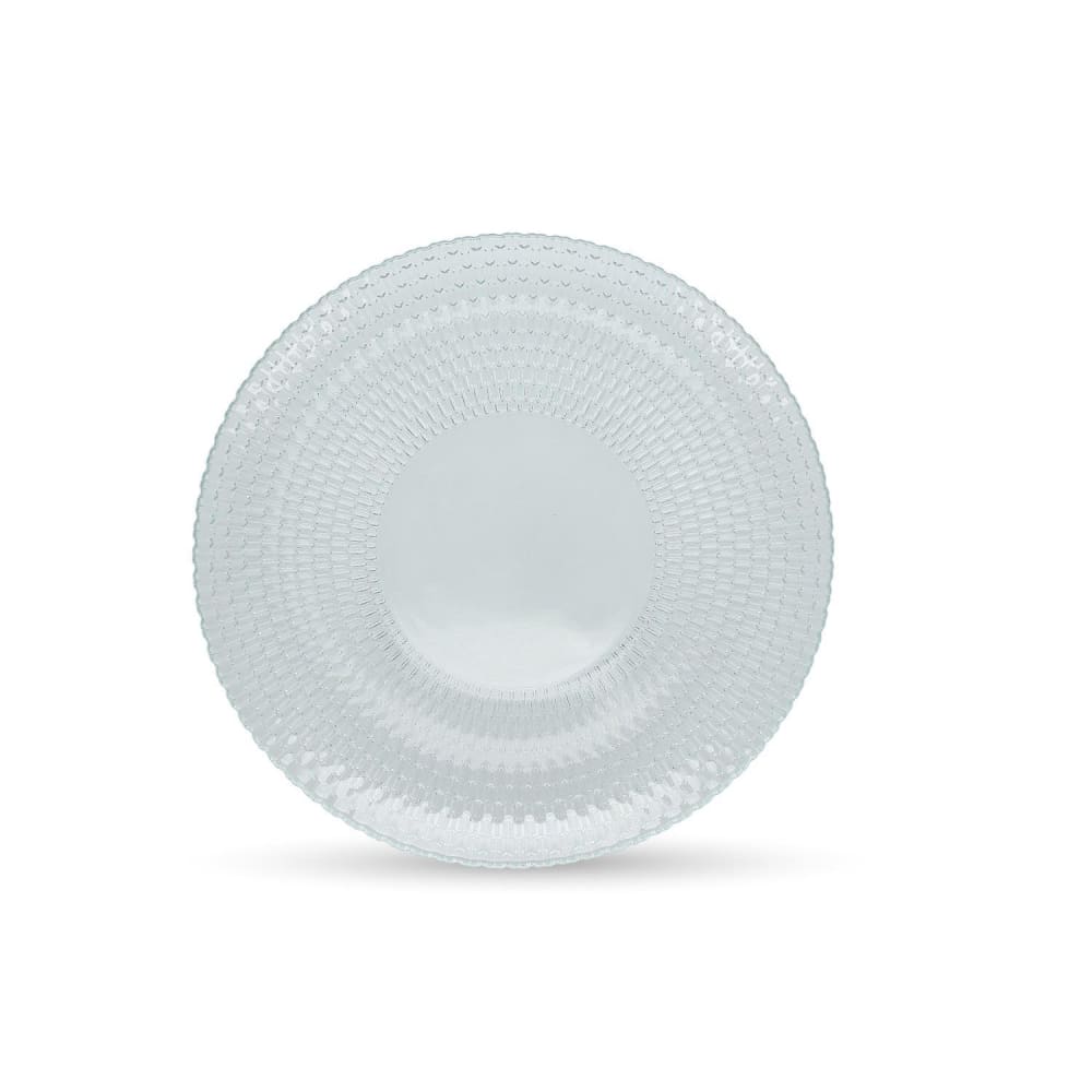 Lot de 4 assiettes transparent en verres 28,5cm Lot de 4 assiettes transparent en verres 28,5cm