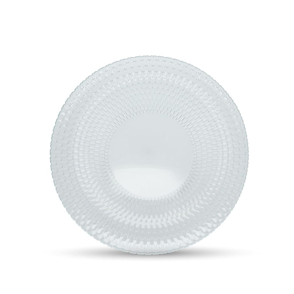 Lot de 4 assiettes transparent en verres 32,5cm Lot de 4 assiettes transparent en verres 32,5cm