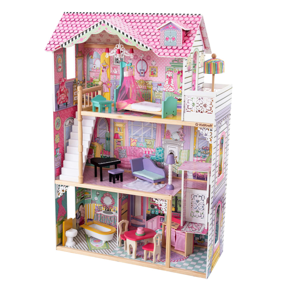 Maison de poupées en bois, xxl, 182,8 x 40,64 x 120,65 cm