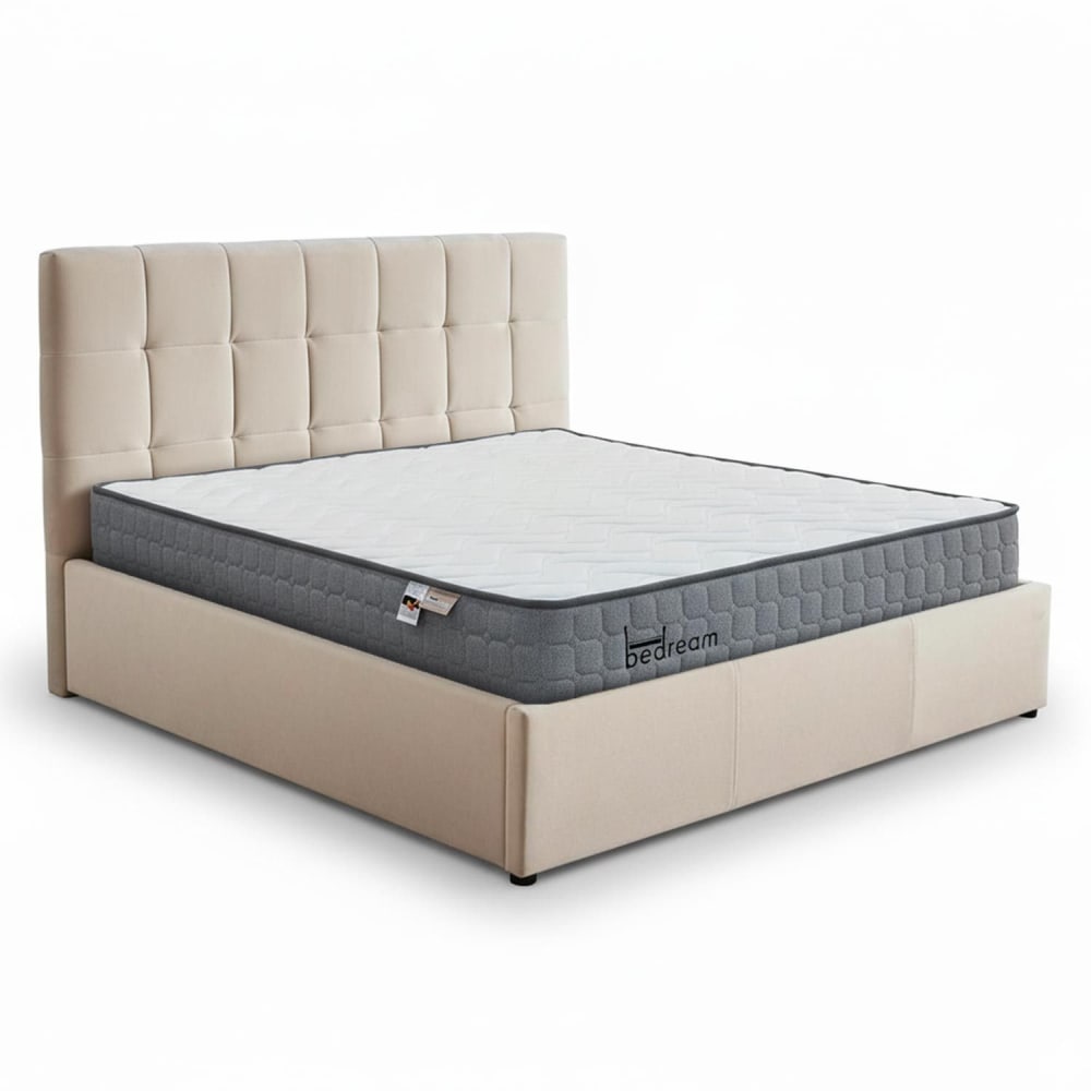 Pack lit-coffre + matelas bedream 160x200cm velours beige Pack lit-coffre + matelas bedream 160x200cm velours beige