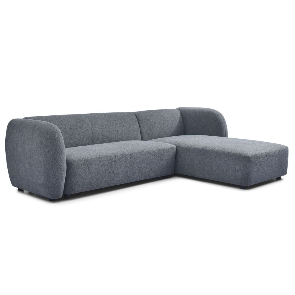 Canapé d'angle réversible moderne tissu bouclette gris Canapé d'angle réversible moderne tissu bouclette gris