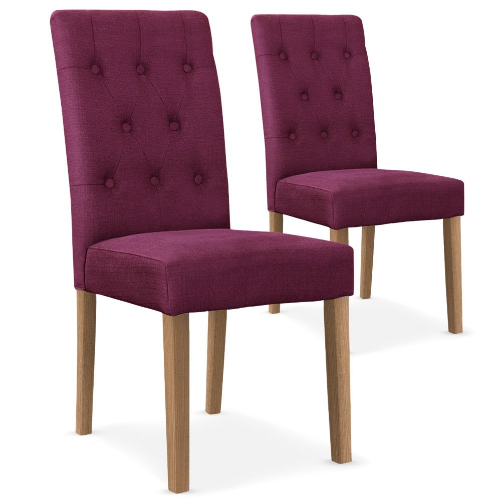 Lot de 2 chaises tissu violet