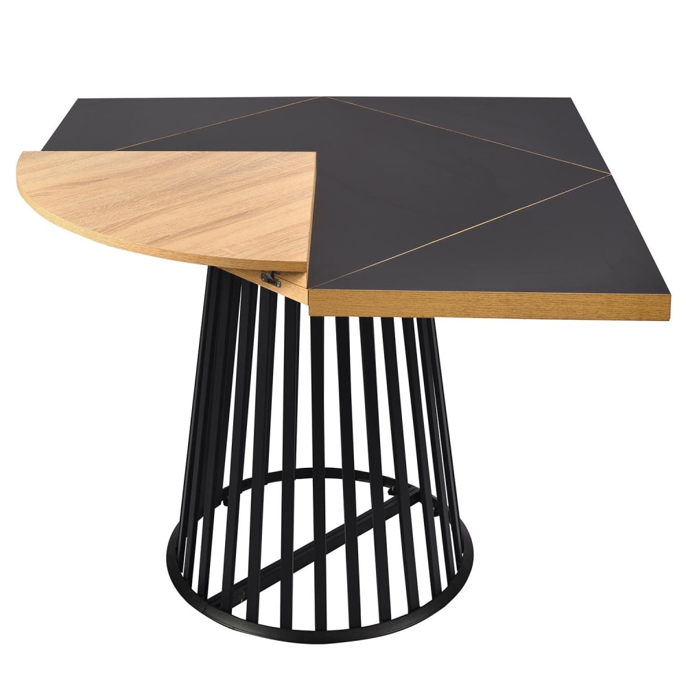 Table modulable ronde ou carrée 100cm chêne clair ou noir