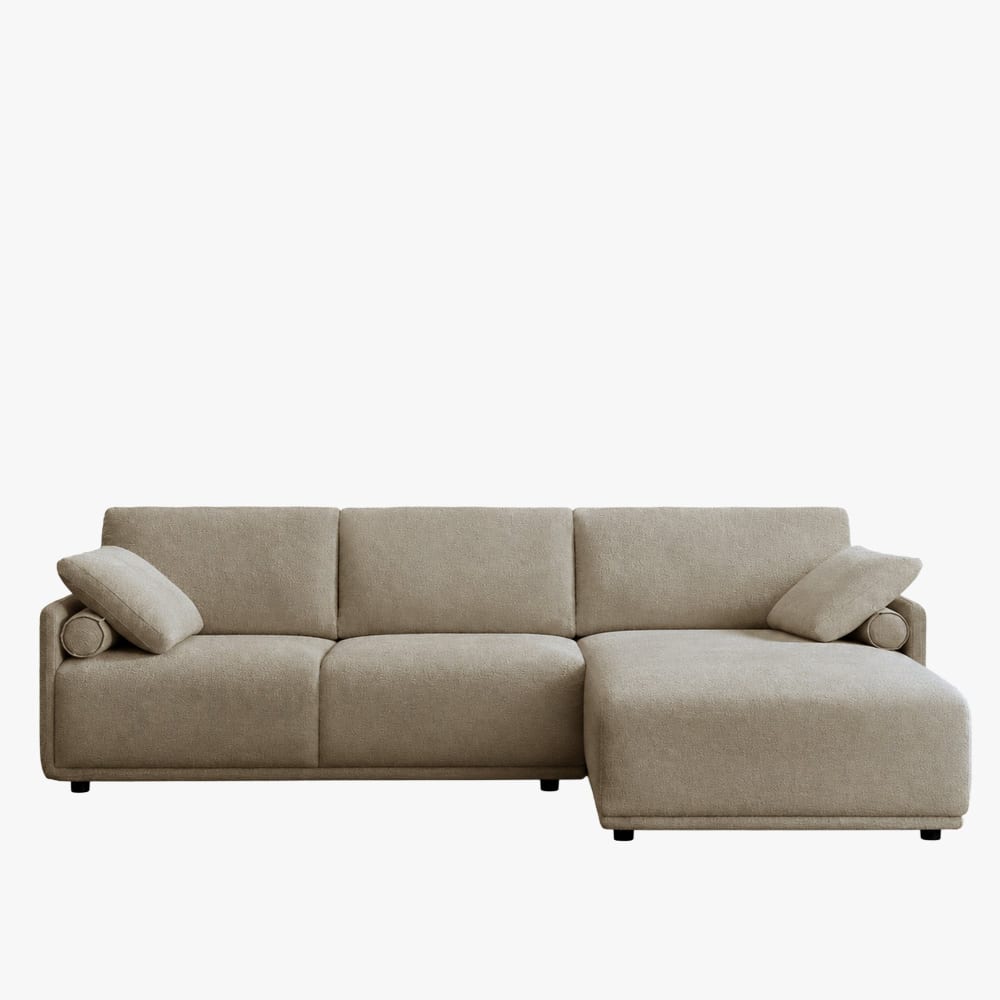 Canapé d'angle en tissu beige - angle droit