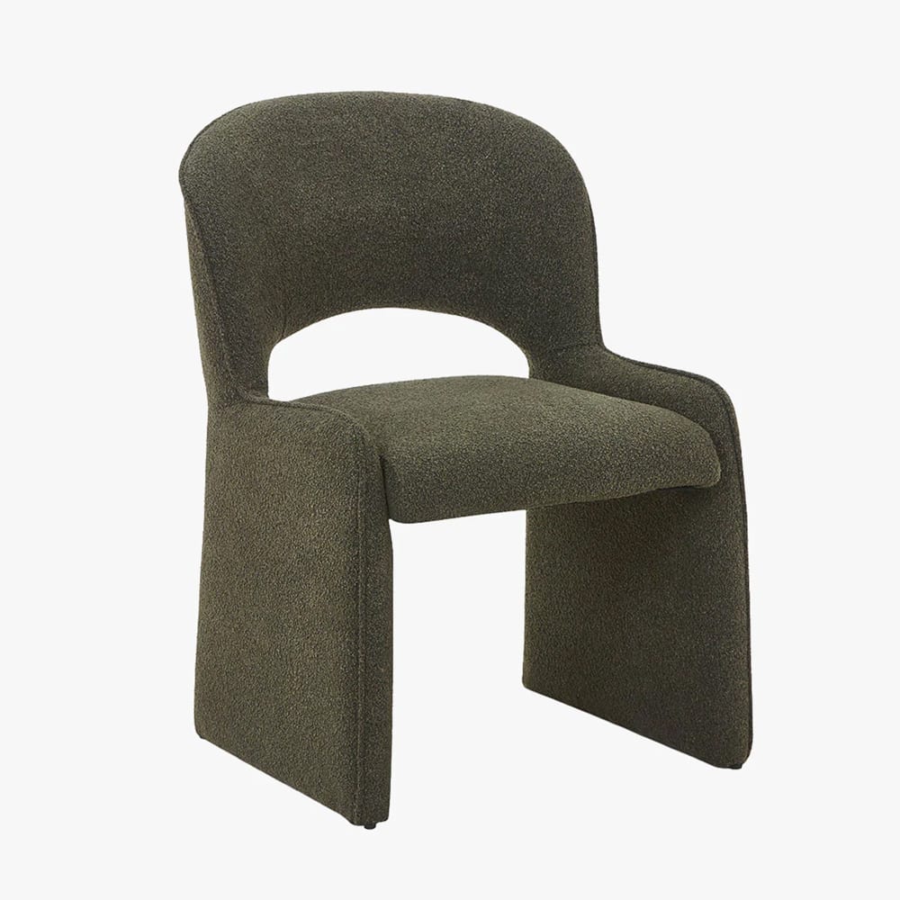 Fauteuil tissu bouclette vert foncé Fauteuil tissu bouclette vert foncé