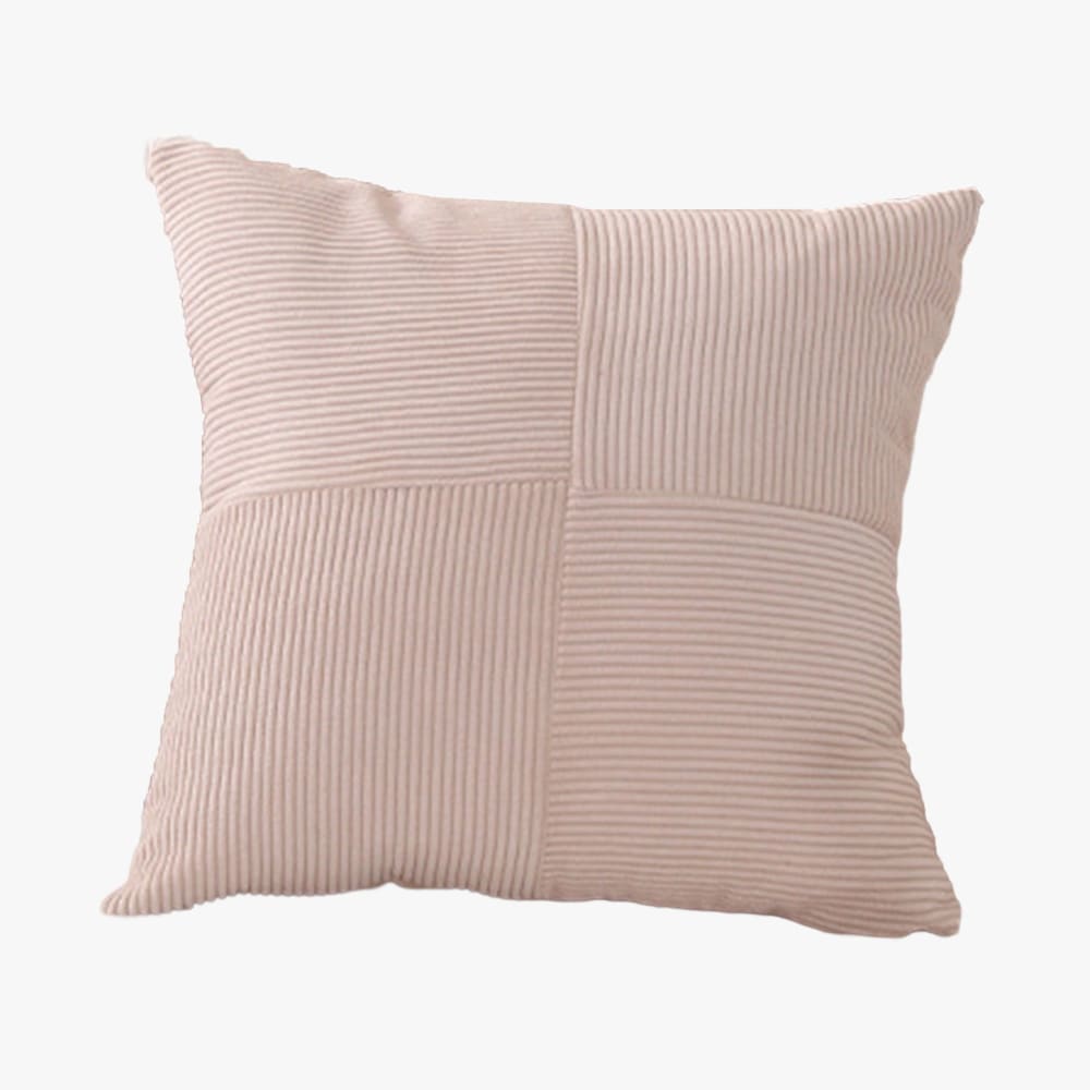 Coussin carré en tissu côtelé beige 45x45 cm
