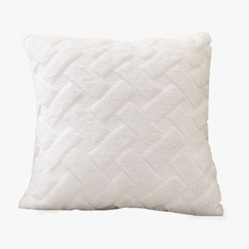 Coussin carré en tissu à motifs blanc 43x43 cm