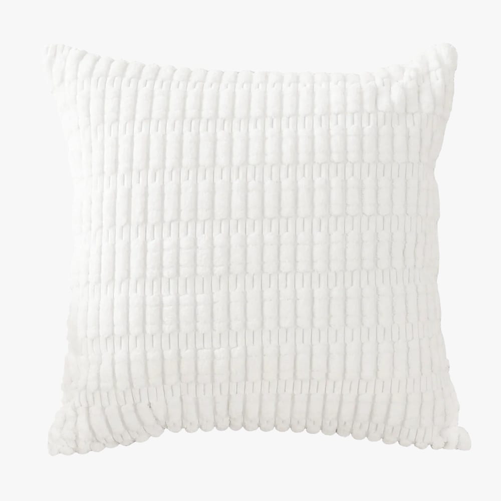 Coussin carré en tissu blanc 43x43 cm
