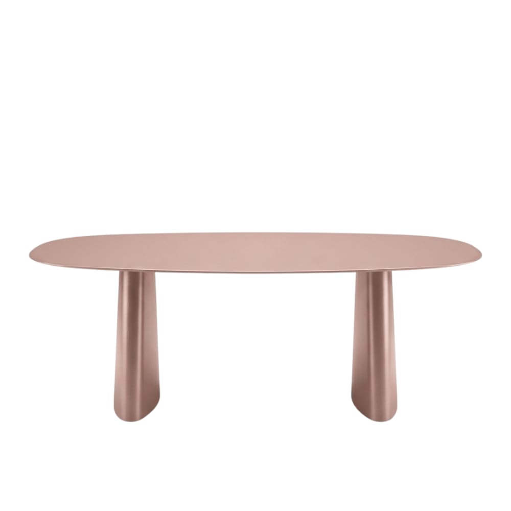 Table fixe couleur rouille 220 x 110 cm, hauteur 76 cm