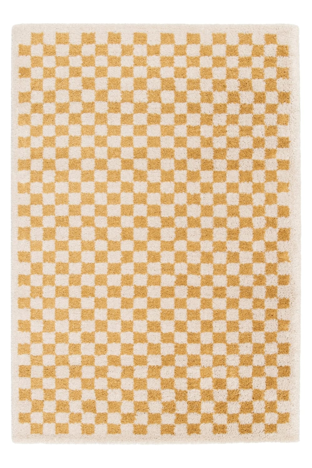 Tapis à poil haut doux et confortable jaune 80 x 150 cm