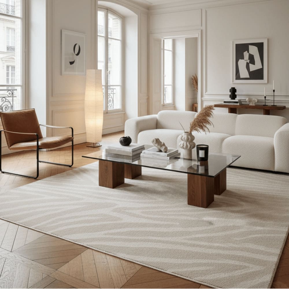 AFK Living Teppich, Superweicher im Zebra-Look 120 x 170 cm style modern Beige Öko-Tex Zertifikat Pp - Polypropylen