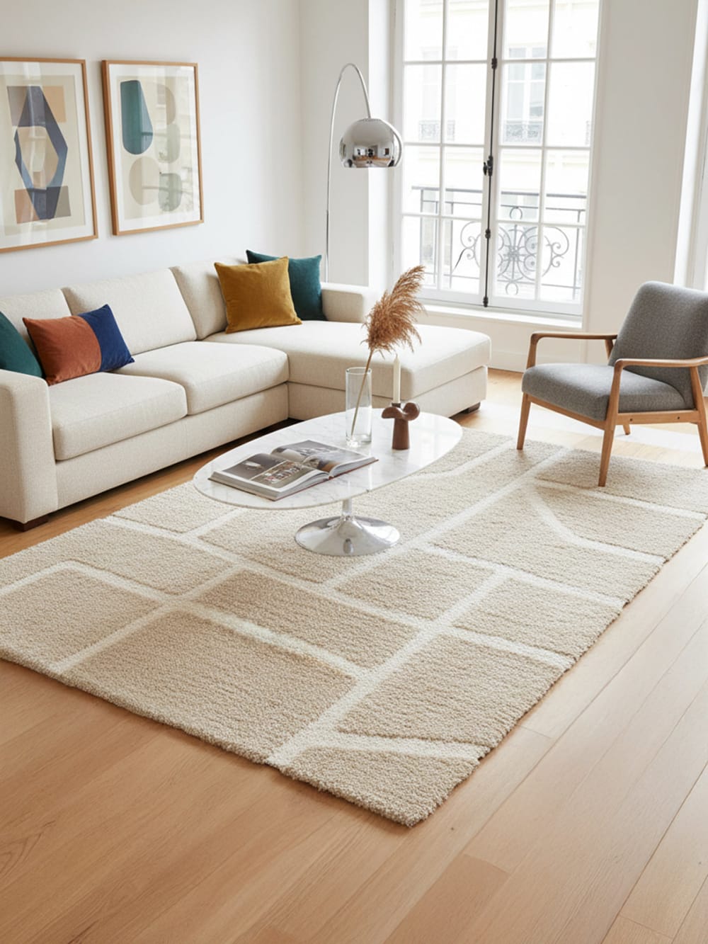 Tapis doux et épais en polyester recyclé effet relief 200 x 290 cm — vue 3