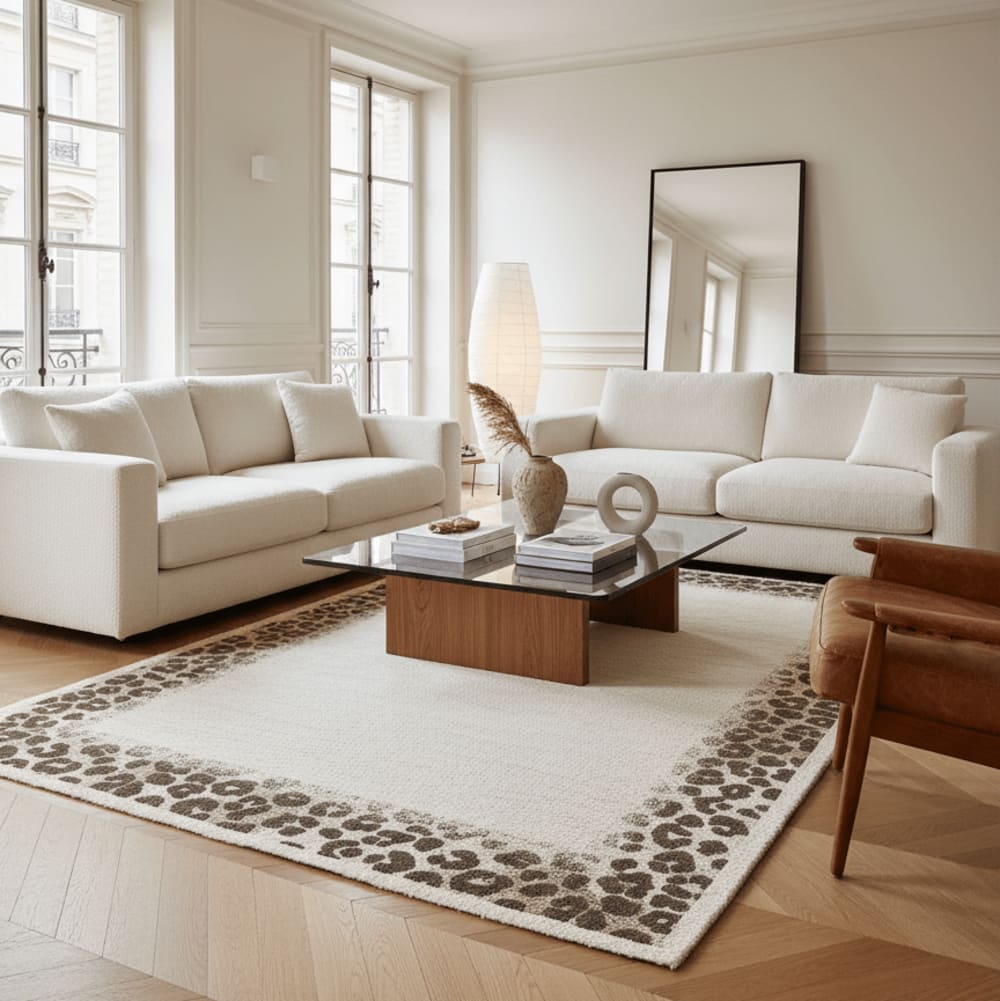 Teppich, Weicher mit Leoparden-Design 160 x 230 cm - Maisons Du